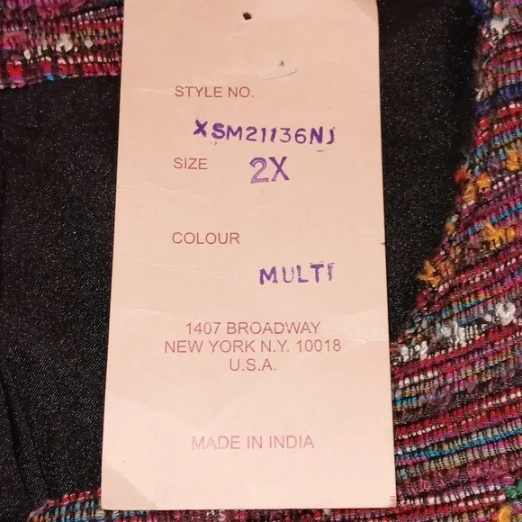 Life Style women's jacket size 2X NWT tweed burgundy multicolored - Picture 4 of 5